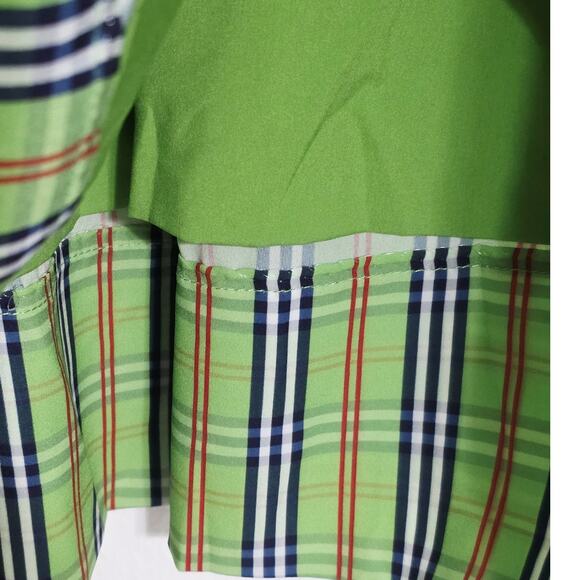 Gretchen Scott Breezy Blouson Sunshine Plaid Green Dress Size Small - Picture 12 of 15